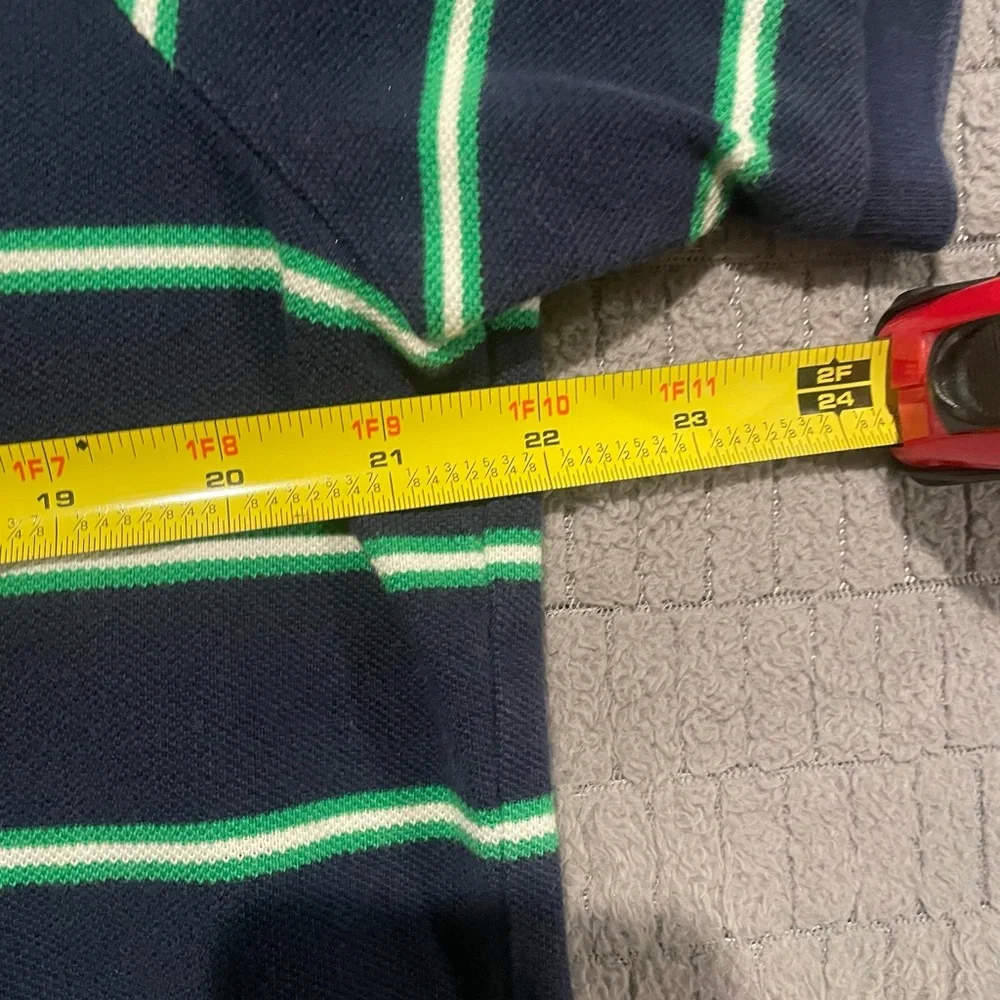Vintage Polo Ralph Lauren Navy and Green Polo Shirt XL Custom Fit - Picture 8 of 8